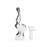 Ritual 5" Silicone Upright Bubbler Black & White Marble