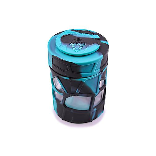 Space King Stackable Glass & Silicone Jar Black & Teal
