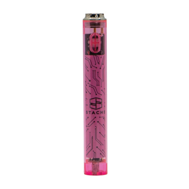 Stache Products Transparent Vape Pen Battery Pink