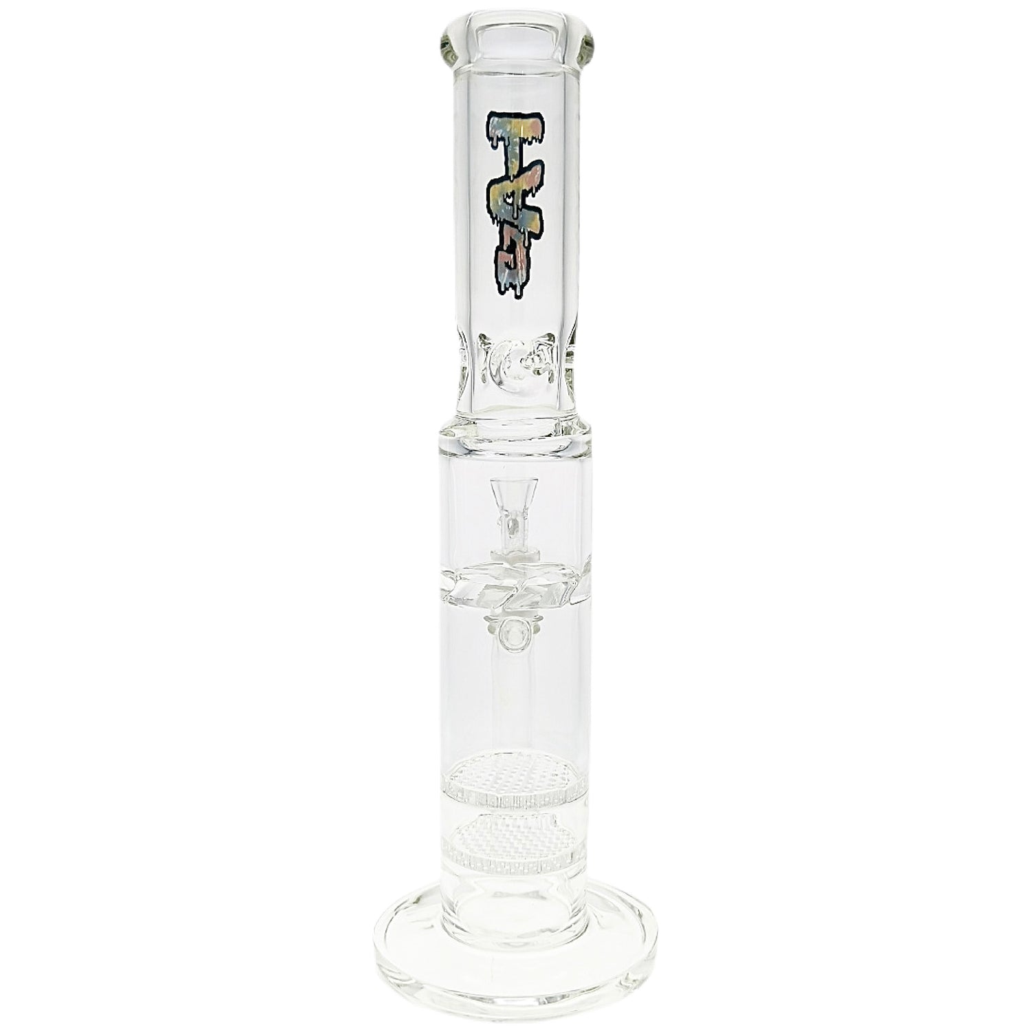 TAG 16” Double Honeycomb Perc Straight Tube Bong