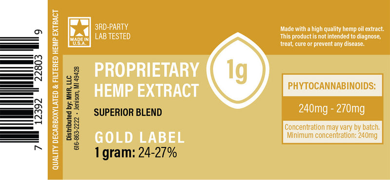 Made by Hemp Gold Label CBD Oil Extract (240 mg CBD) 🍯💦💨 