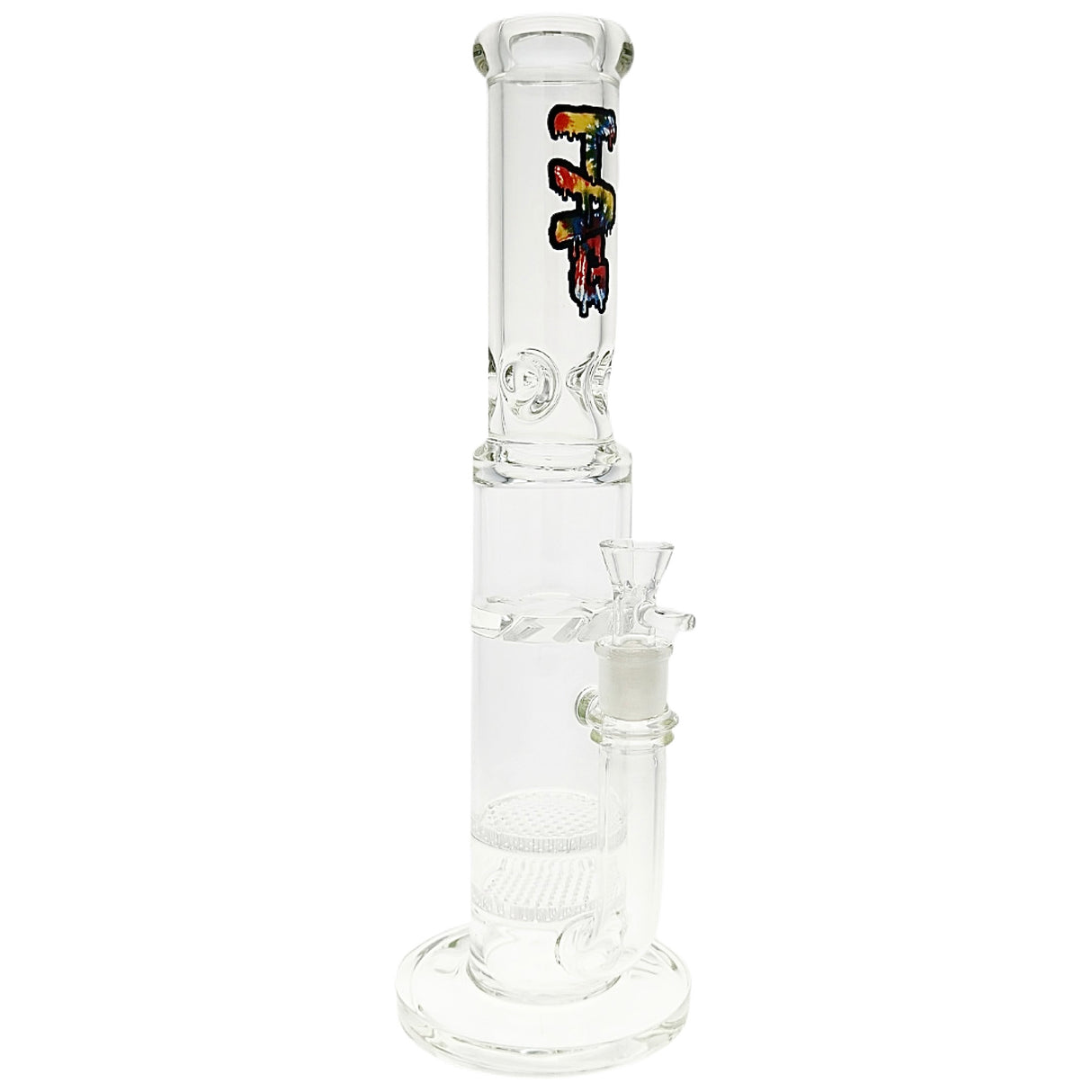 TAG 16” Double Honeycomb Perc Straight Tube Bong