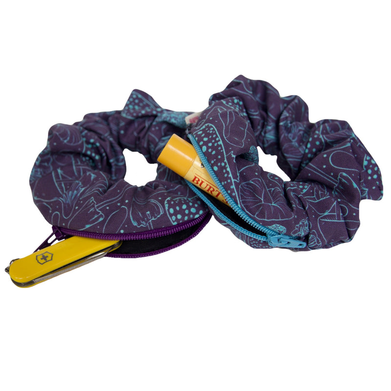 Blue Fiesta “Trippy Shrooms” Stash Pocket Scrunchie