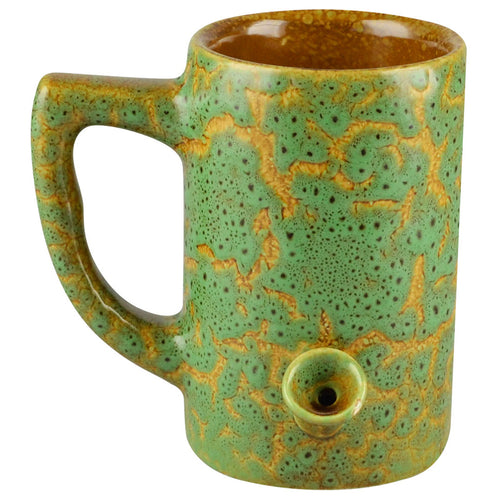 Wake & Bake Ceramic Coffee Mug Pipe Green Glaze