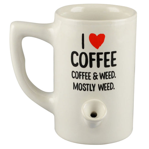 Wake & Bake Ceramic Coffee Mug Pipe I Love Coffee