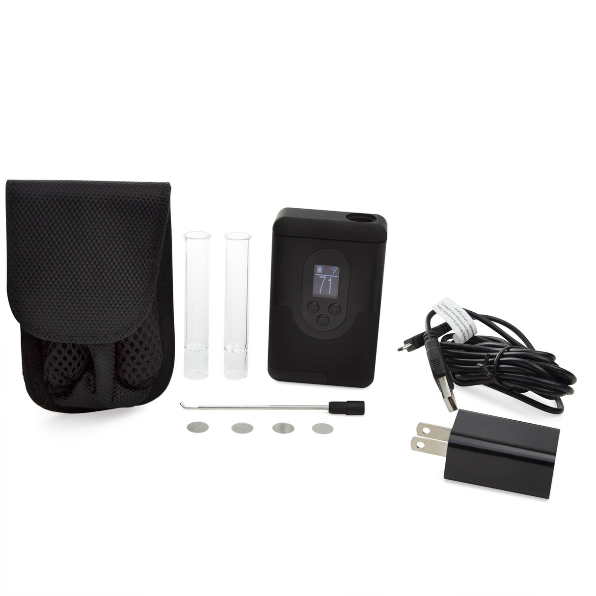 an electronic device with a case and accessories