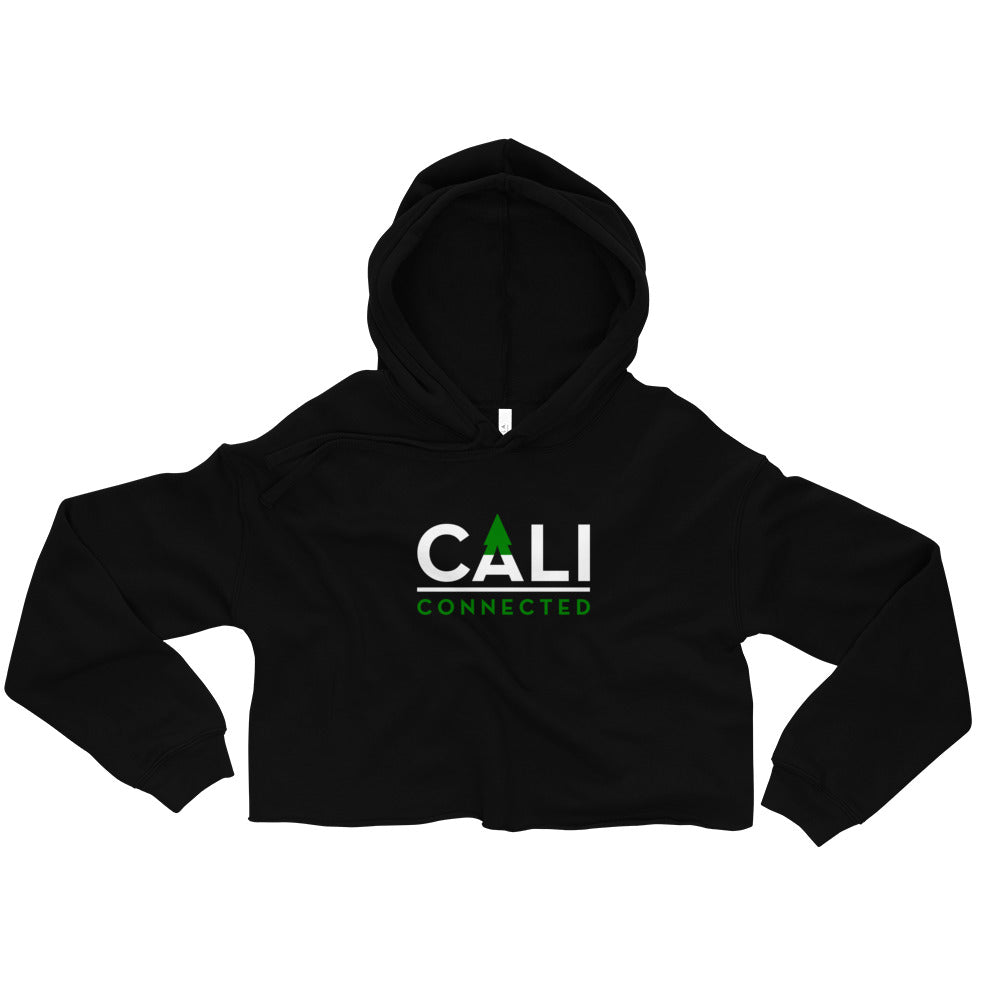 CaliConnected Black Crop Top Hoodie 