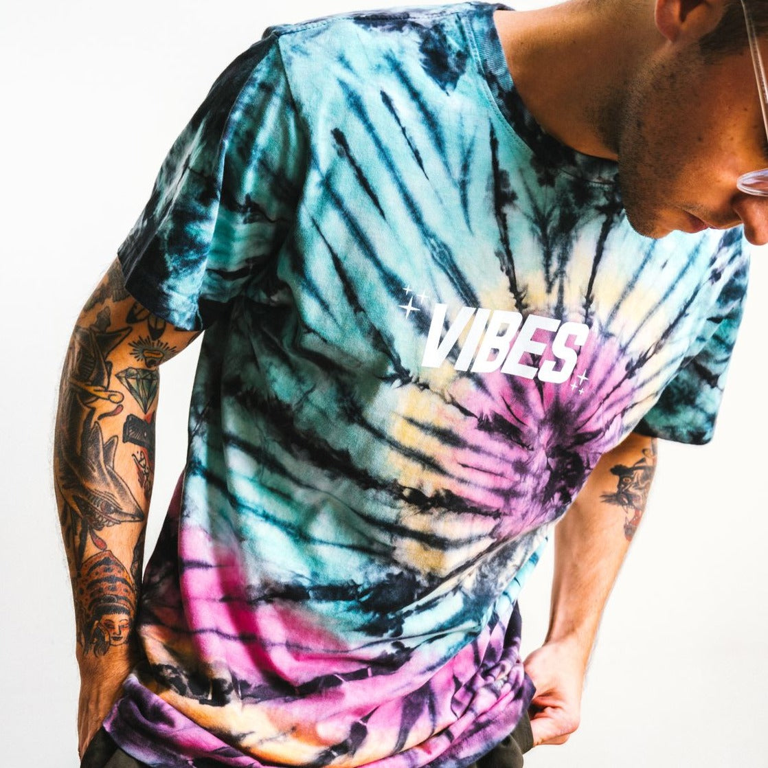 VIBES Circular Tribe Tie Dye Short Sleeve Tee